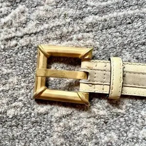 Escada Beige Ostrich Belt ESCADA ~ Handsome Vintage Beige Ostrich Belt With Gold Tone  main image 2